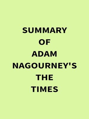cover image of Summary of Adam Nagourney's the Times
